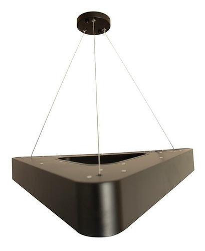 Lampara Colgante Led 48w Minimalista Triangular Hueca 60cm Estructura Negro