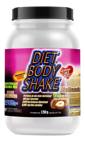 Diet Body Shake 1,750gr Malteada Dietética Bajar De Peso Gca