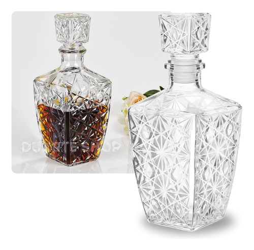 Garrafa De Whisky Licoreira Vidro Transparente Grande Luxo