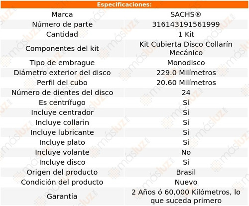 Kit De Embrague Pointer 1.8l 4 Cil 98/09 Garantizado