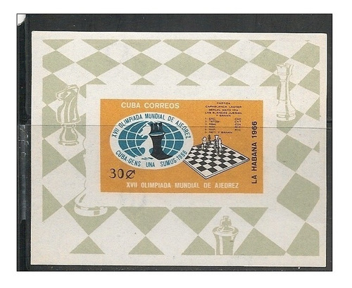 Estampillas Cuba 1966 - 17ava Olimpiadas De Ajedrez / Habana