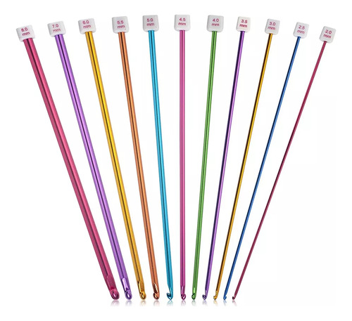 Set Of Aluminum Tunisian Crochet Needles, Kit