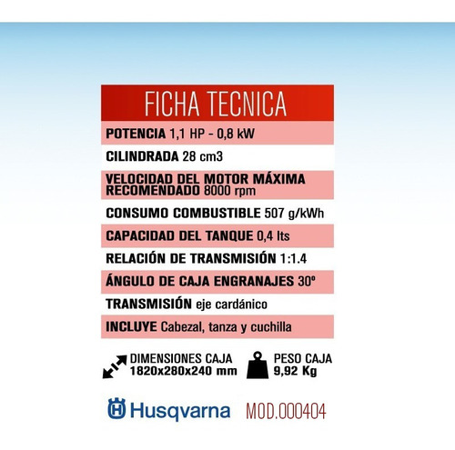 Imagen 2 de 10 de Desmalezadora Motoguadaña Naftera Husqvarna 28cc 1,1hp 128 R