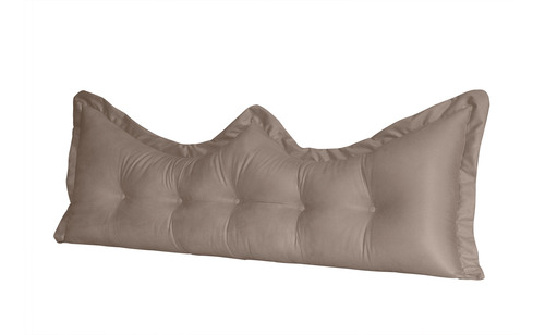 Almofada Encosto Coroa Queen 160 Cm Marrom-claro Lisa