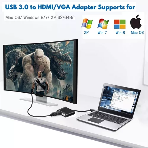 Wonlyus USB to HDMI VGA Adapter, USB 3.0 to HDMI Converter 1080P