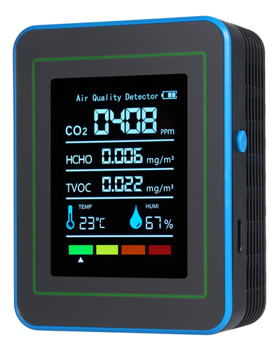 Comprobador De Aire 5 En 1: Co2, Tvoc, Hcho, Temperatura Y H