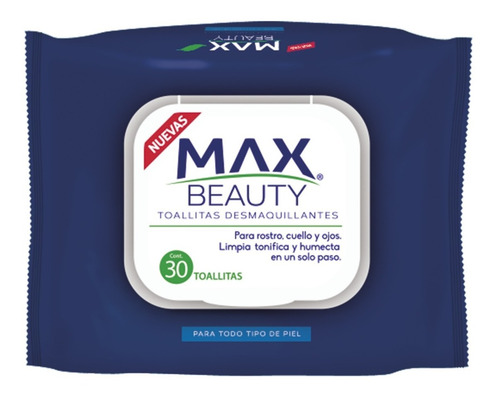 Imagen 2 de 7 de Toallitas Desmaquillantes Max Beauty Todo Tipo De Piel 12 Pz