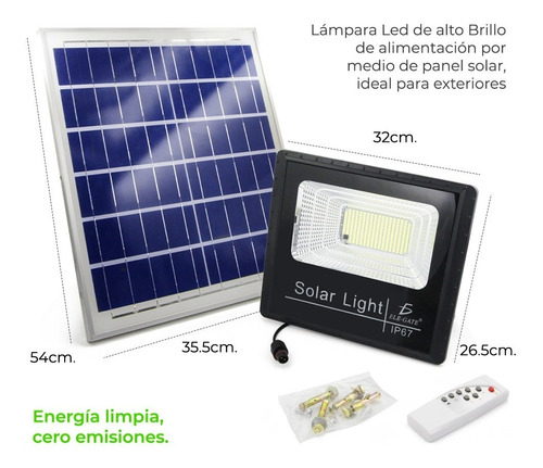 Reflector De Energía Solar Led Luz Fria 500w Exteriores Color de la carcasa Negro Color de la luz Blanco frío