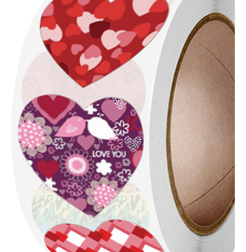 3 Paquete De 2-4 500x Pegatinas De Corazón, Rollo 3 Piezas