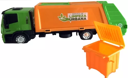 Brinquedo Caminhão Iveco Tector Coletor Laranja