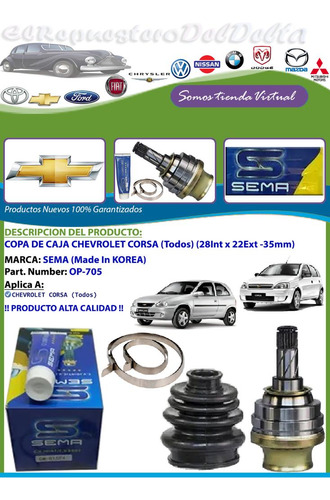 Copa De Caja Chevrolet Corsa (todos) -28x22x35