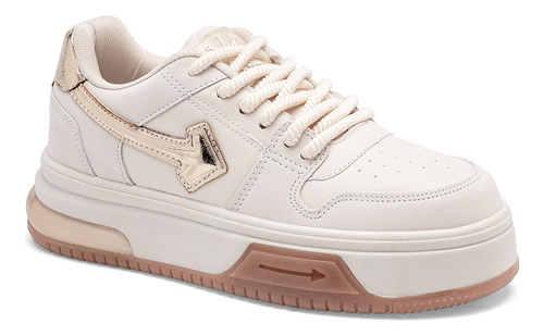 Tenis Plataforma De Mujer Clasben Blanco 124-919