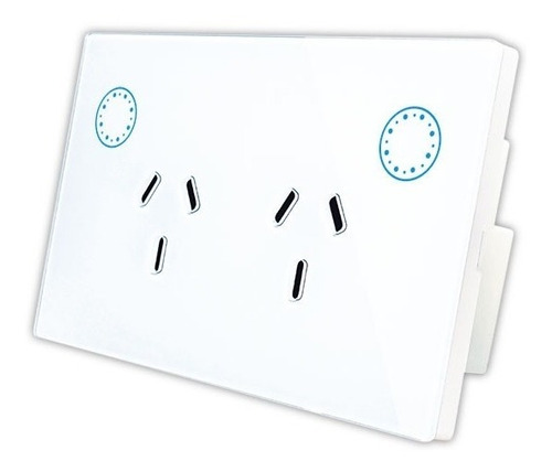 Toma Corriente De Pared Touch Smart Wifi Doble Tbcin Color Blanco