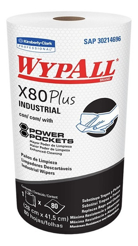 Paño De Limpieza Kimberly-clark Wypall X 80 Plus Paño Blanco