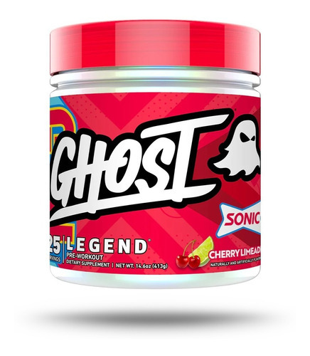 Pre Entreno Ghost Legend 25 Serv Beta Alanina Citrulina Sabor Sonic Cherry Lemiade