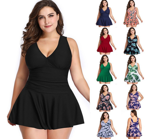 Traje De Baño De Talla Grande Para Dama Gordita Dos Pieza