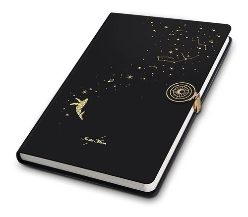 Libreta Tipo Piel Cierre Magnético Deli Cuaderno A5 120h80g Color Negro