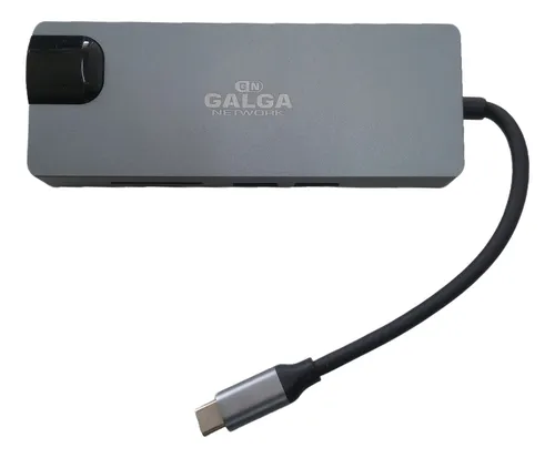 Hub Adaptador Multipuerto 8 A 1 Tipo C Hdmi Vga Rj45 Usb3 Sd