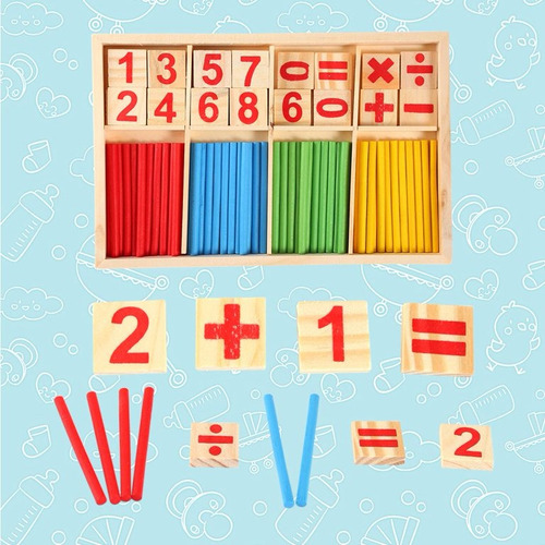 Palitos Contadores De Madera Juego De Matemática Educativo