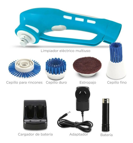 Imagen 2 de 10 de Limpiador Cepillo Eléctrico Multiuso Smart Tek Cocina Baño