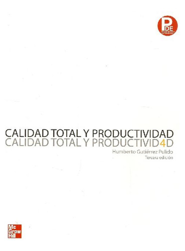 Libro Calidad Total Y Productividad De Humberto  Gutíerrez P