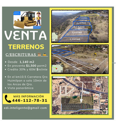 Terreno Campestre, Escritura Inmediata, Con Opción A Crédito, Rectangular, A 12 Min De Los Arcos De Queretaro, En Carretera Queretaro Huimilpan, En Oportunidad.