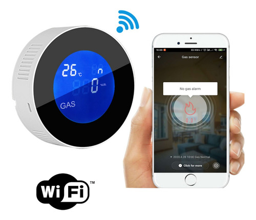 Detector Sensor Gás Glp Cozinha Temperatura Inteligente Wifi