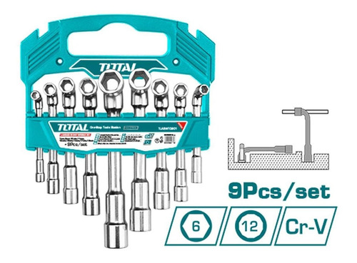 Llave Copa En L Industrial Juego X 9 Pzs Total (tlaswt0901)