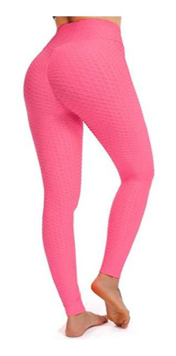 Leggins Texturizado Deportivo Levanta Cola Push Up Rosa