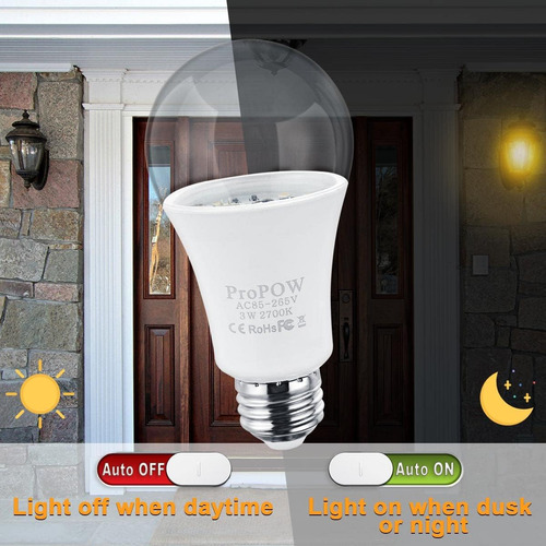 Bombilla Led E26 Con Cubierta Transparente A19 3w Para Inter