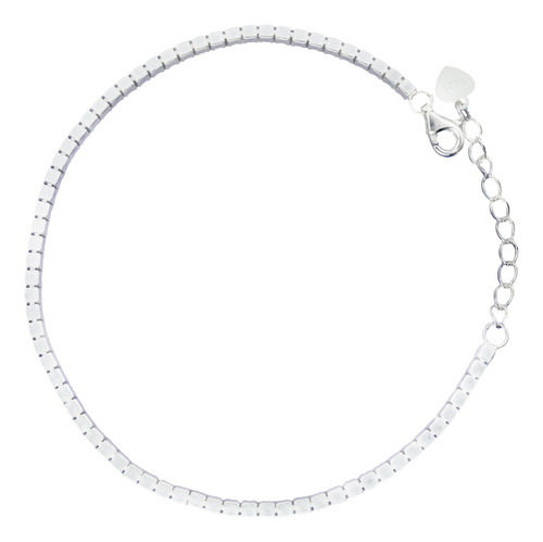 Pulsera Brazalete Tenis 2mm Ajustable 100% Plata Fina .925 Color Plateado Diámetro 17 Cm Largo 20