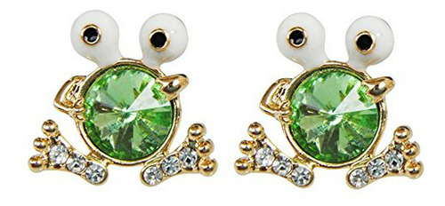 Aretes De Rana Chapados En Oro 18k