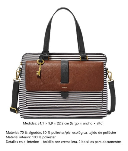 Fossil Bolsa Dama Lane Satchel Zb7537005