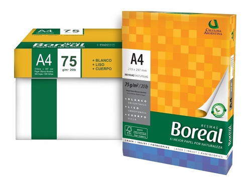 Imagen 3 de 6 de Resma A4 Boreal 75g (caja X5) Dist Oficial Envio Gratis X2 C