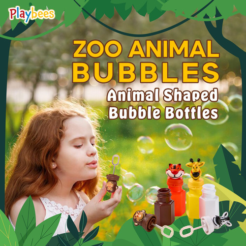 Burbujas Animales Zoo 24u. Recuerdos Fiesta Safari Niños Color