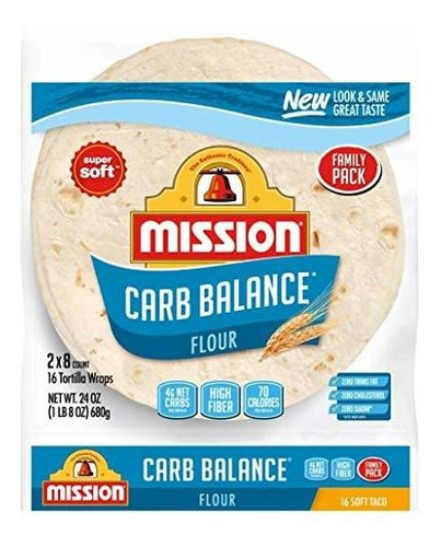24 Oz 2-8 Ct De Misión Baja En Carbohidratos Taco Suave Tort