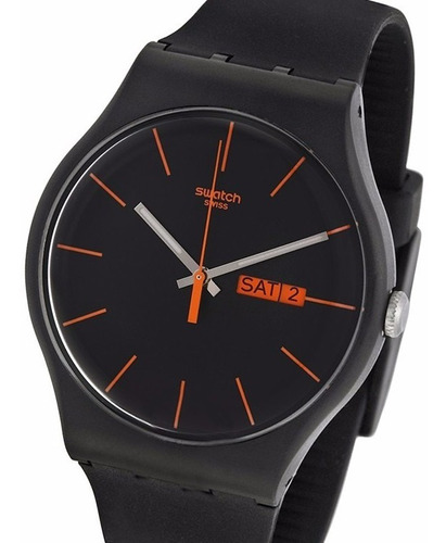 Reloj Swatch New Gent Suob704 Dark Rebel Malla Silicona