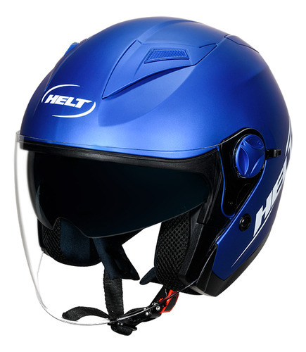 Capacete Moto Unissex Helt Citylight Cores C/ Óculos Interno Cor Azul Tamanho do capacete 60