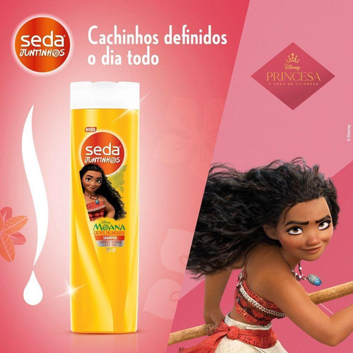Kit 2 Shampoos Seda Infantil Moana Cachos Encantados 300ml
