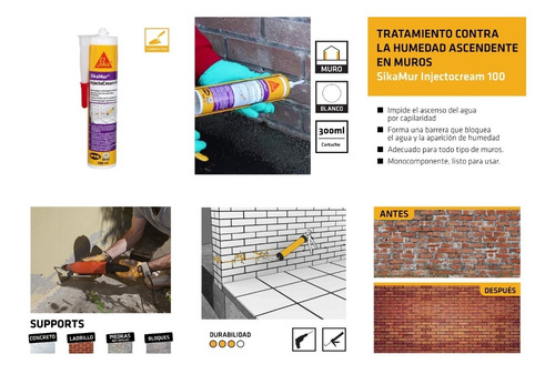 Imagen 2 de 3 de Sikamur Injectcream-100 Impermeabilizante De Cimientos Sika