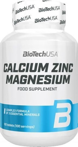 Calcium Zinc Magnesium Biotechusa 100 Tabletas
