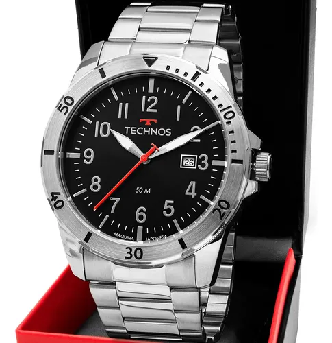 Relógio Masculino Technos Militar Aço Inoxidável 50m 2115NBQ/1P