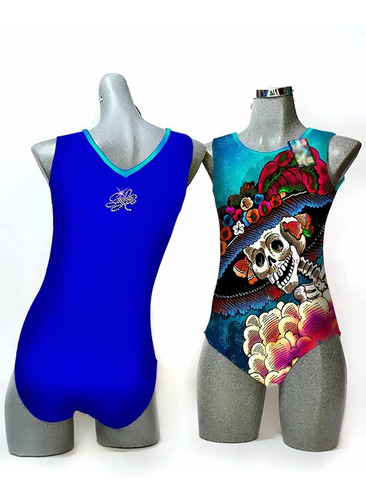 Imagen 1 de 1 de Leotardo Catrina (calavera) Para Gimnasia Artística