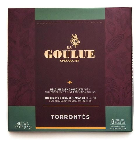 Chocolate Belga La Goulue Dark Relleno De Vino Torrontes 72g