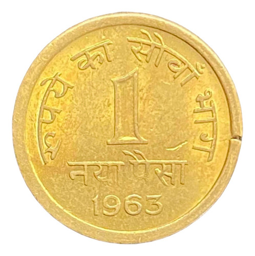 India - 1 Naya Paise - Año 1963 - Km #8a - Ashoka 