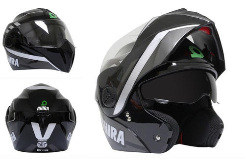 Casco Moto Abatible Ghira Gh1000 Graficos Certificado Dot