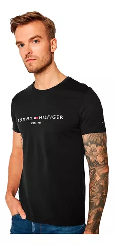 Camiseta Tommy Hilfiger Masculina Core Logo Tee Azul Marinho