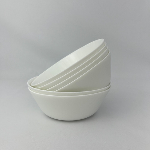 Bowl Tigela Cumbuca Vidro Opalino Branco 550ml Mesa 6 Peças