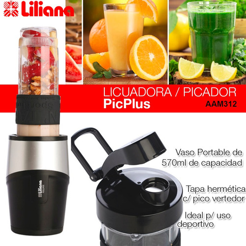 Imagen 3 de 5 de Licuadora 3 En 1 Liliana Con Picador Y Botella Portable