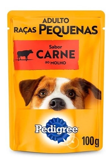 Caixa 12 Sachês Ração Úmida Pedigree Adulto Cães Peq Carne